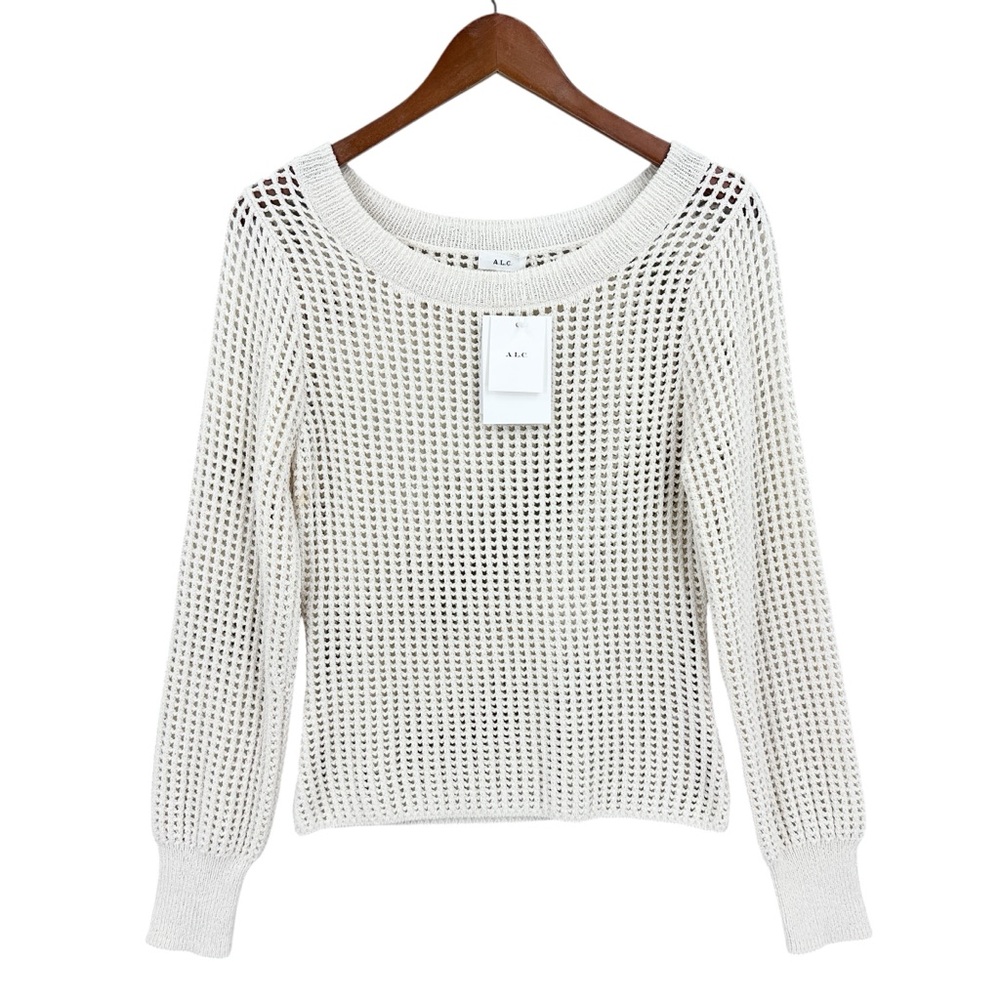 A.L.C. Open Knit Sweater Long Sleeve Cream